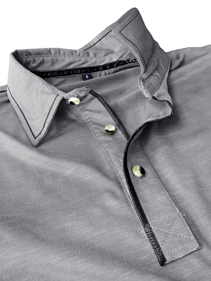 Camisa polo Sports casual Raglan Sleeve Half Button