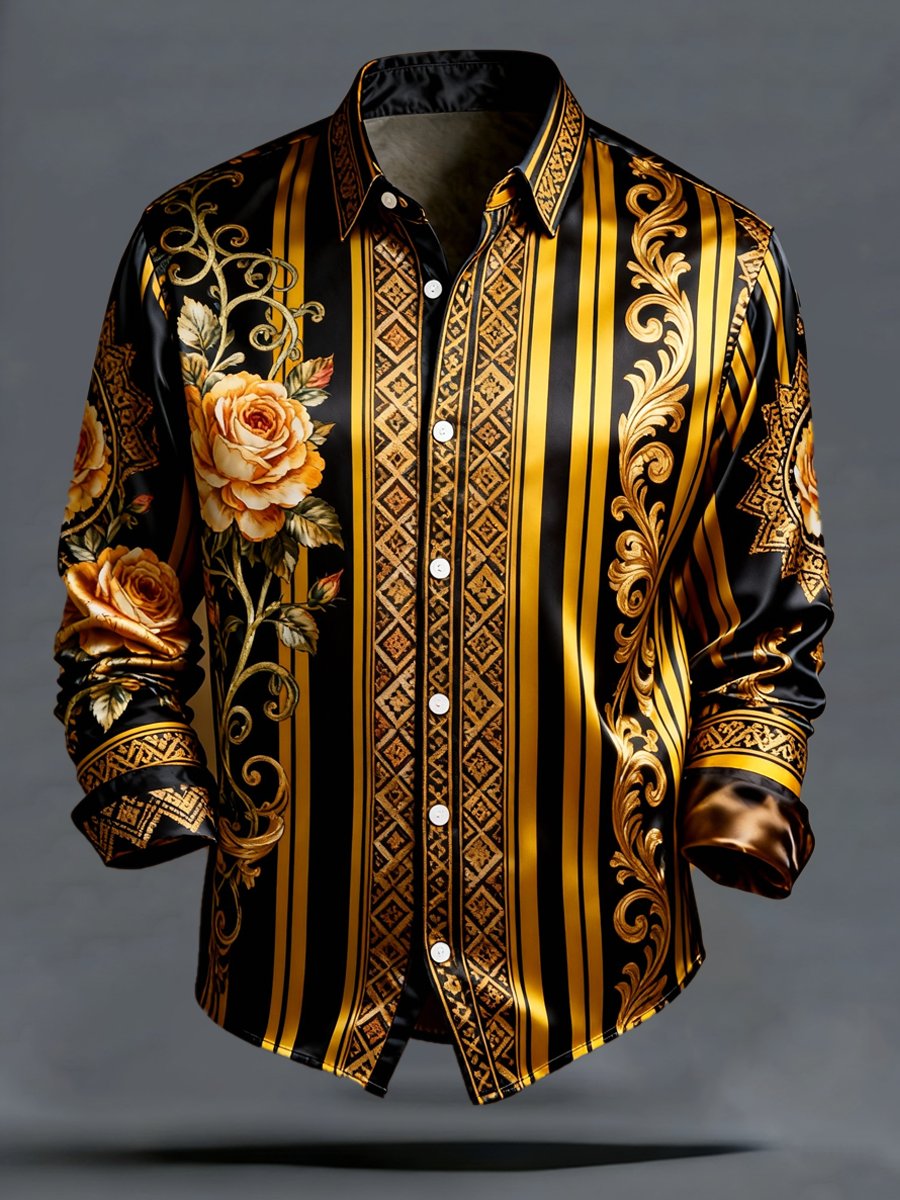 Camisa vintage floral para hombre