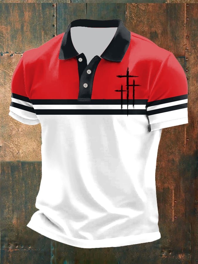 Casual Contrast Color Faith Polo para hombre