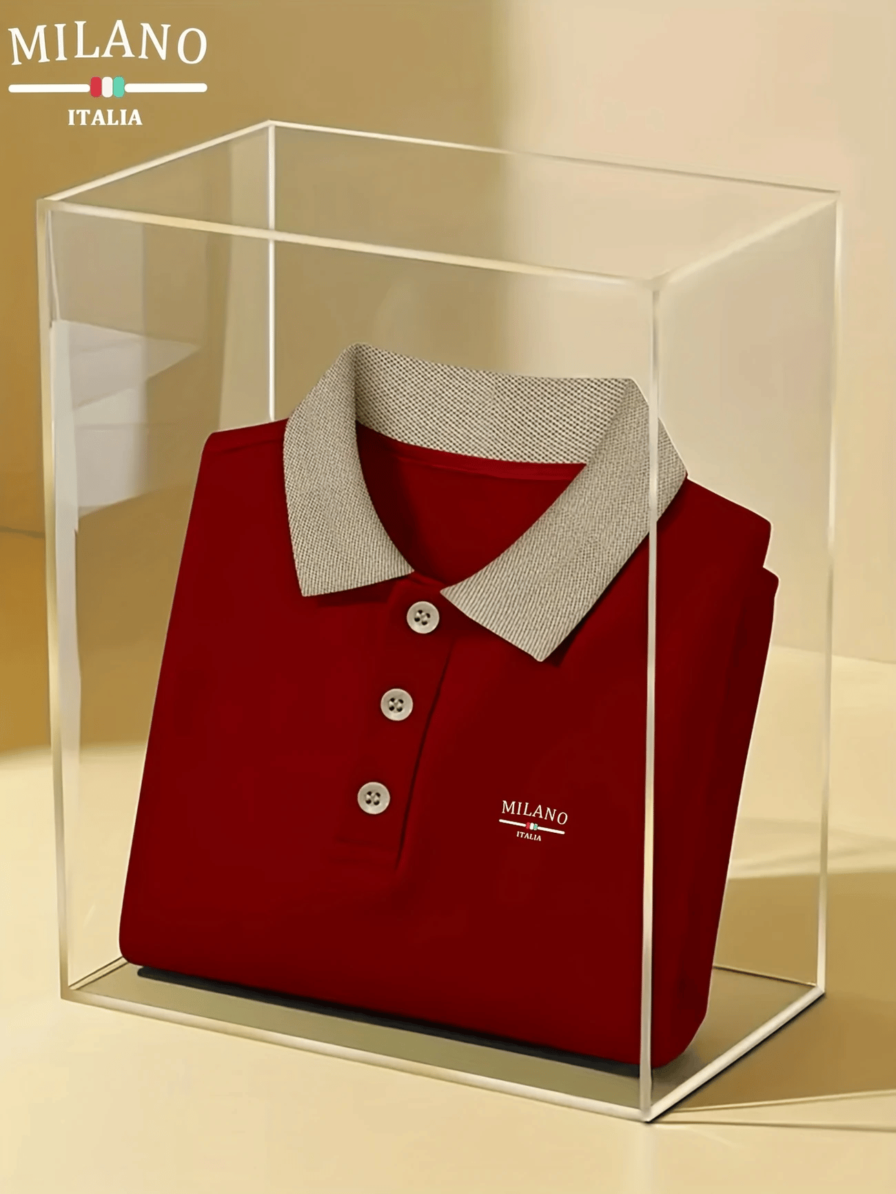 Camisa polo ejecutivo Logo con botones de manga corta para hombre