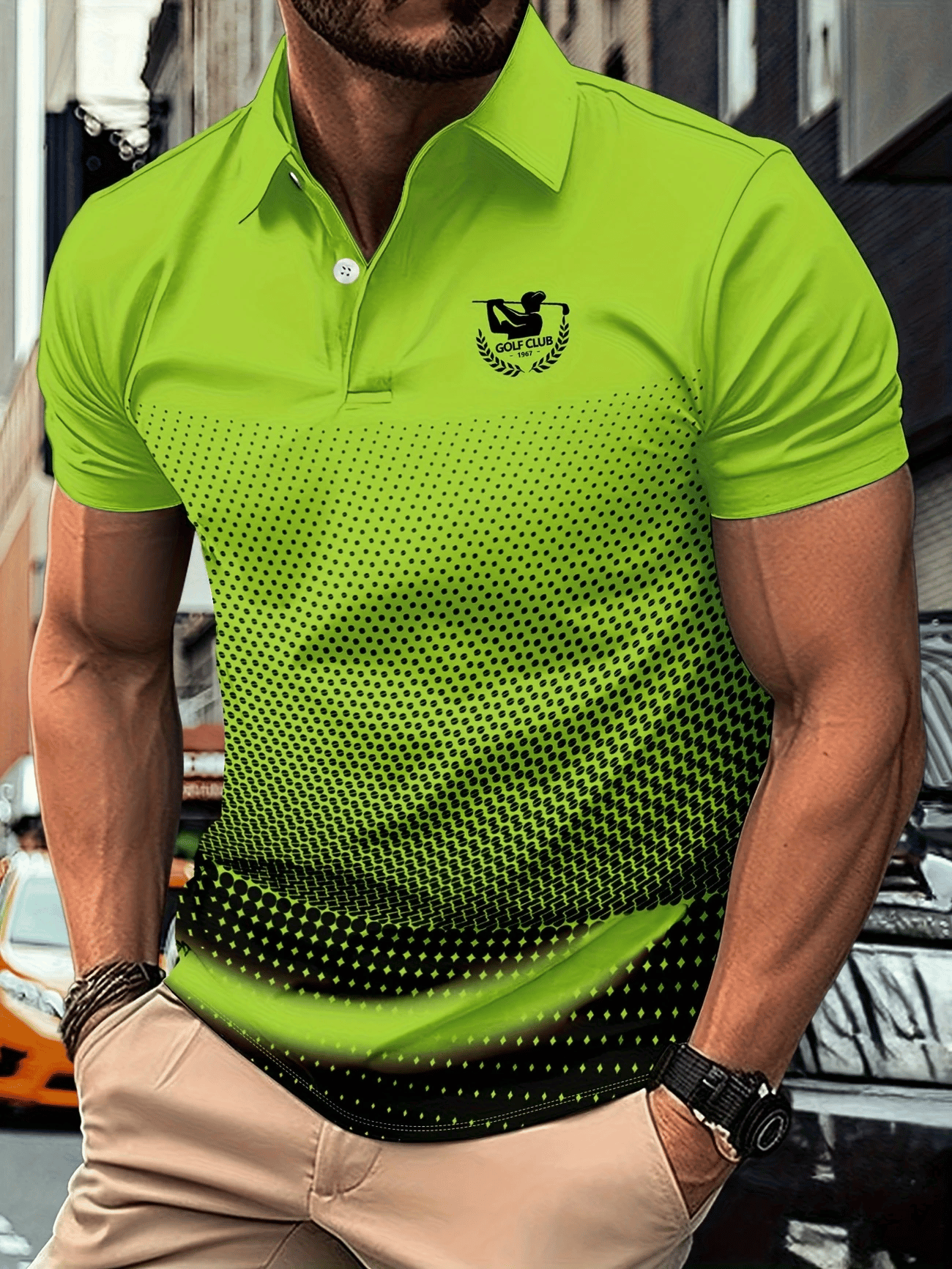 Camisa polo ejecutivo casual Button de manga corta para hombre