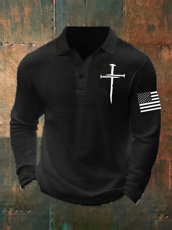 Casual Faith Waffle Button Top para hombre