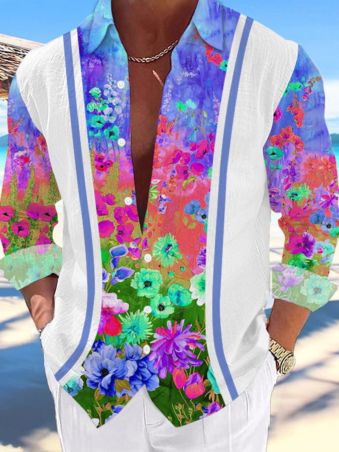 Camisa Hawaii estampado de moda Vacation And casual para hombre