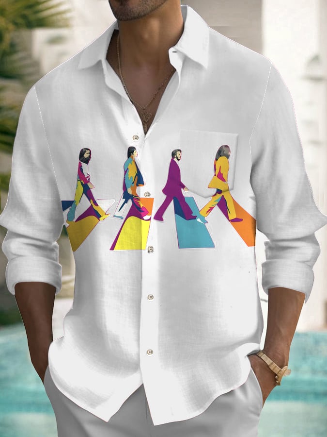 Musical de manga larga Pockecamiseta para hombre