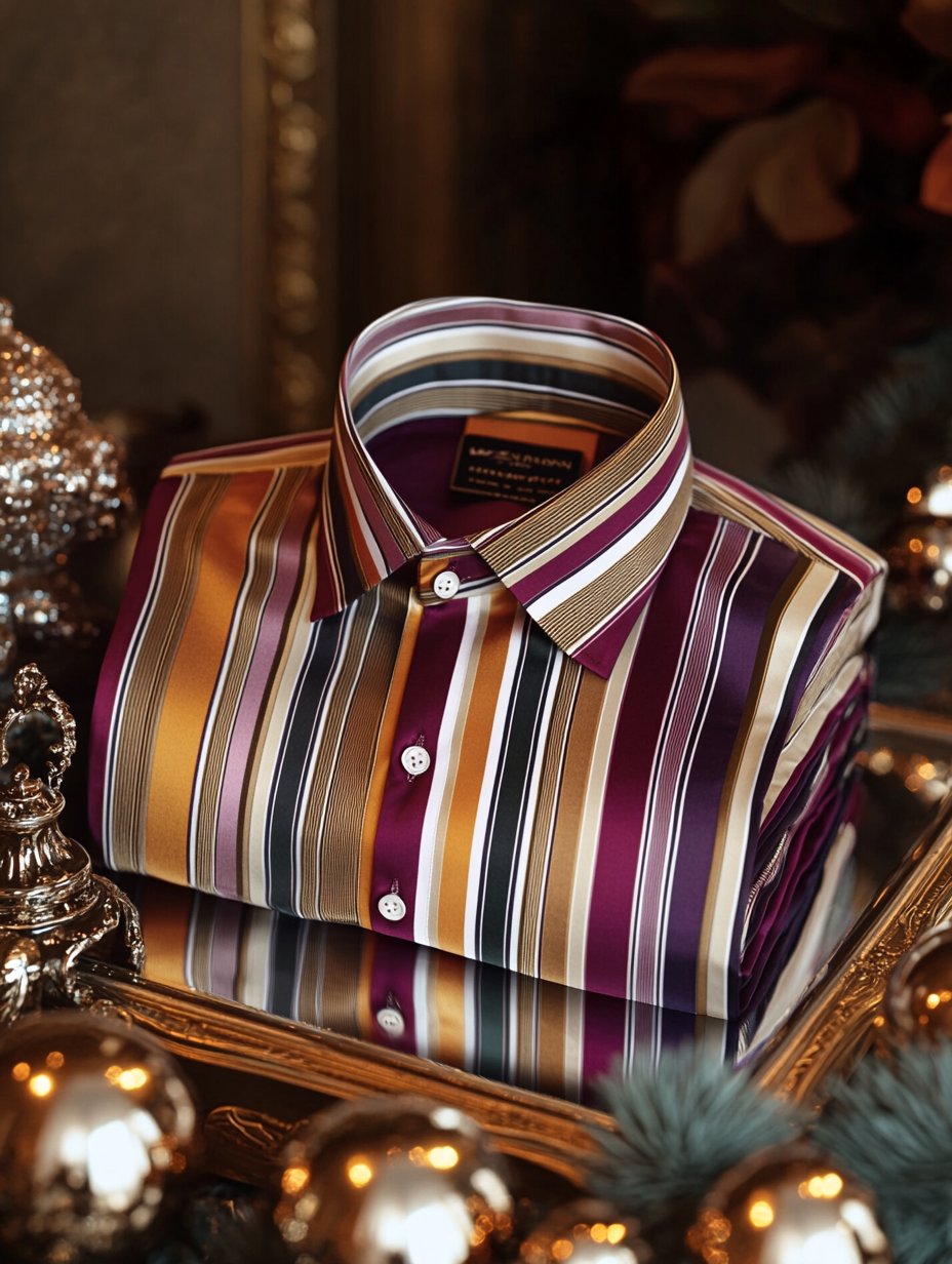 Camisa satén Wing de lujo ejecutivo de manga larga para hombre