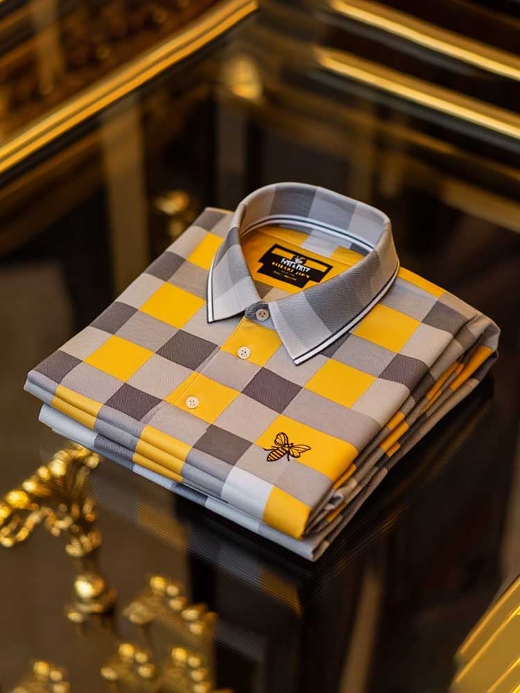 Camisa polo clásico ejecutivo Logo Button de manga corta para hombre