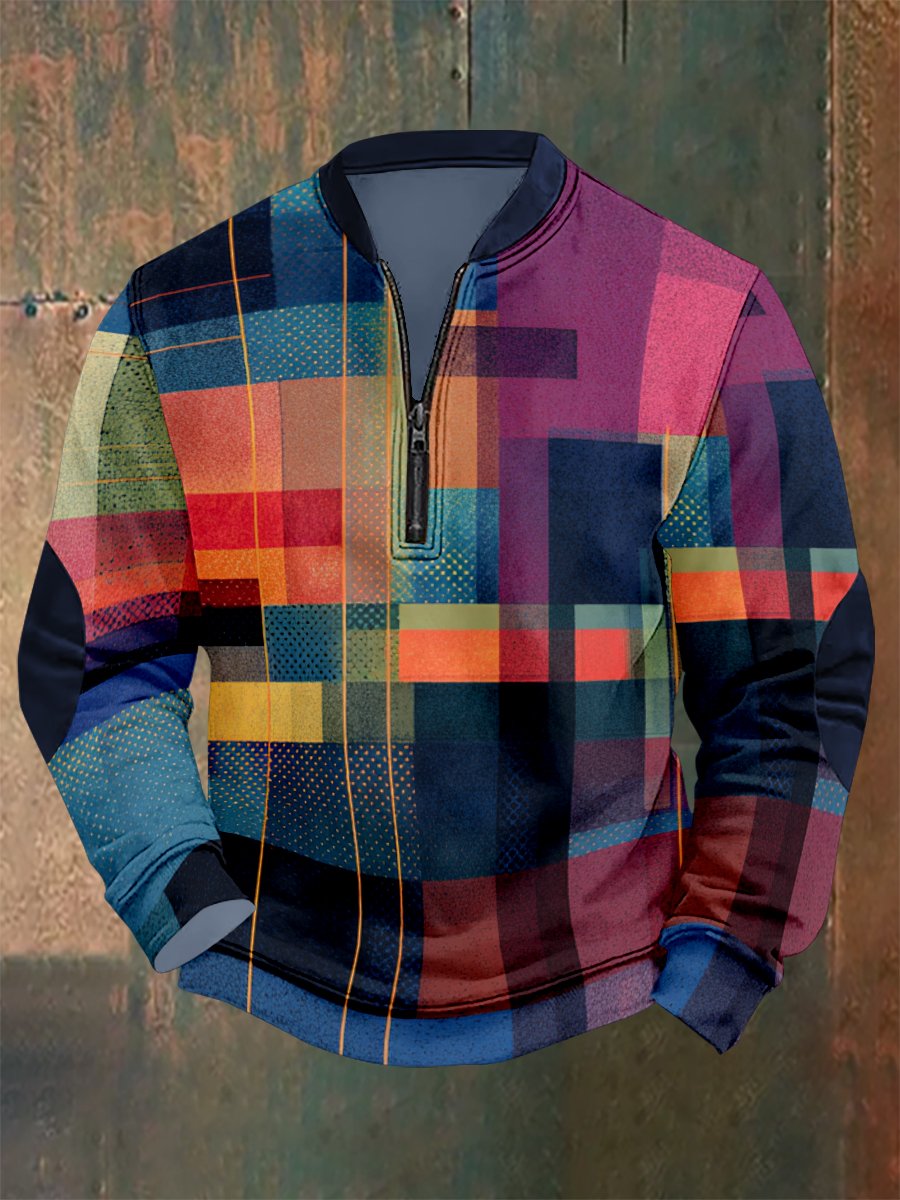Sudadera vintage geométrico Style estampado para hombre
