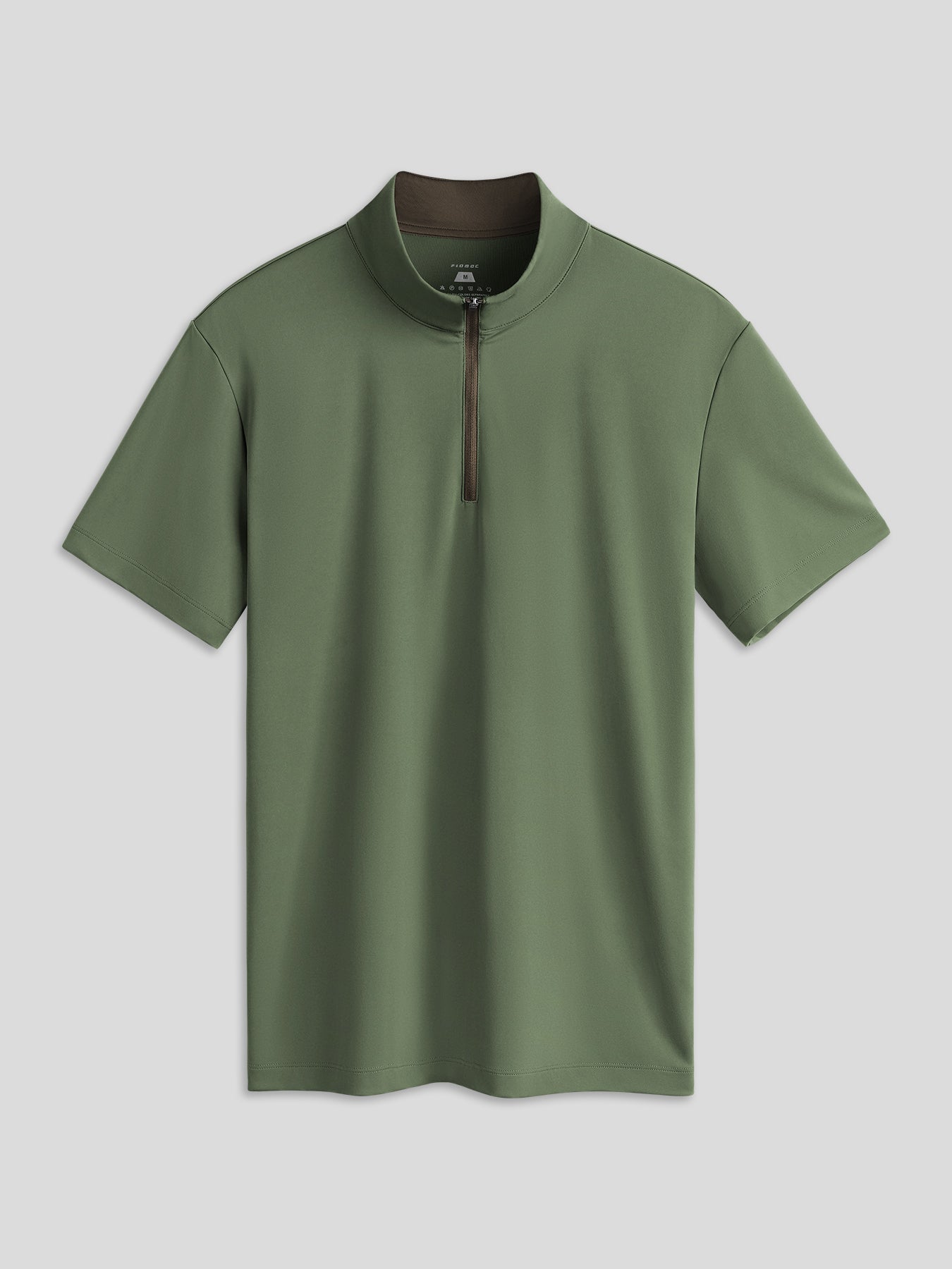 SmoothBlend Half Zip Mock Neck de manga corta Tee