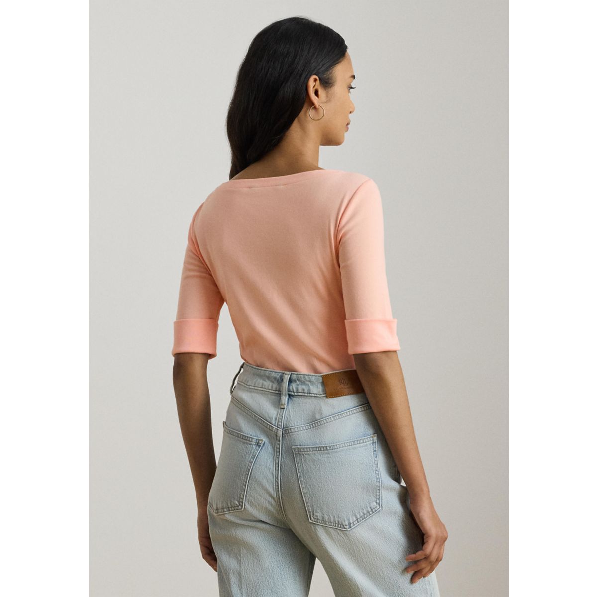 Women's Stretch Cotton Boat Neck T-Shirt - 6