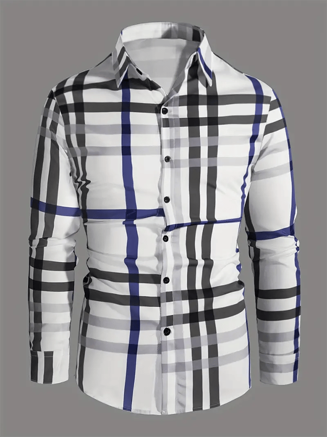 Camisa a cuadros ejecutivo casual para hombre