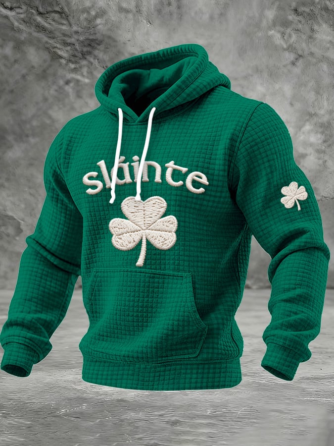 Sudadera St. Patrick estampado Checkered Fabric Hooded para hombre