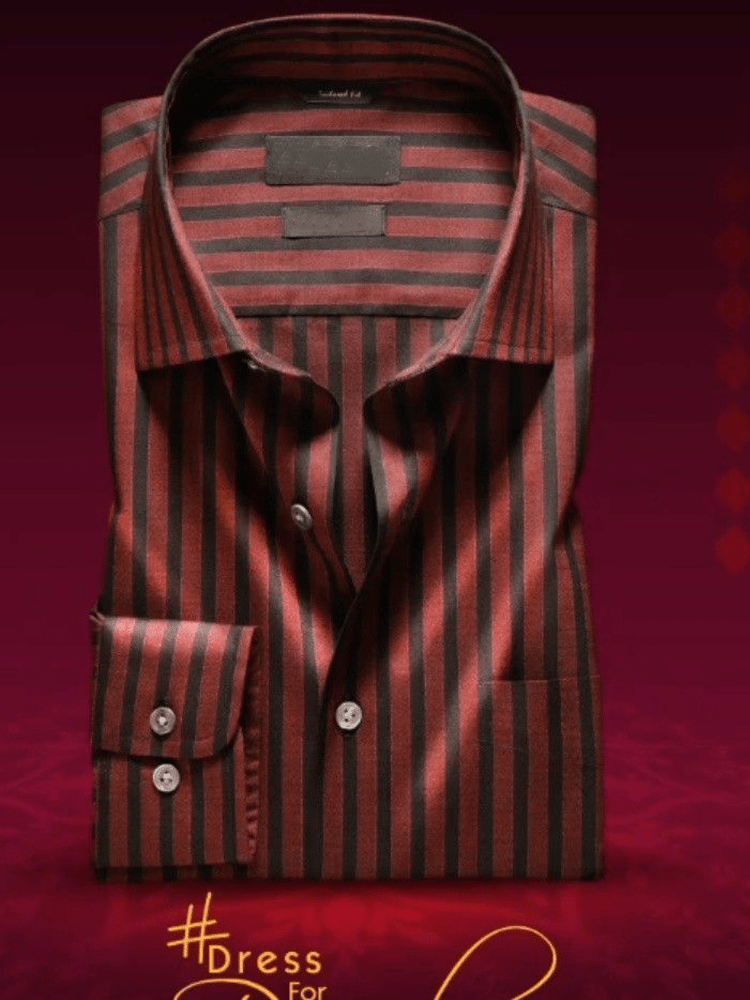 Camisa de lujo Romantic Contrast Color estampado de manga larga para hombre