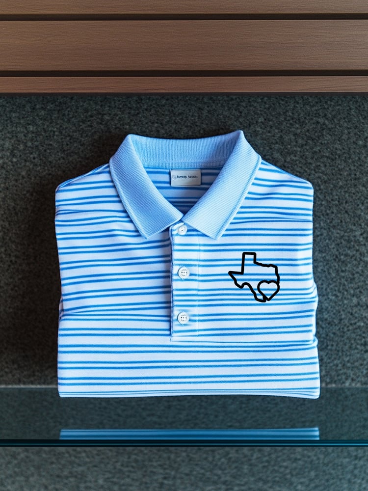 Camisa polo ejecutivo casual Texas Button de manga corta para hombre
