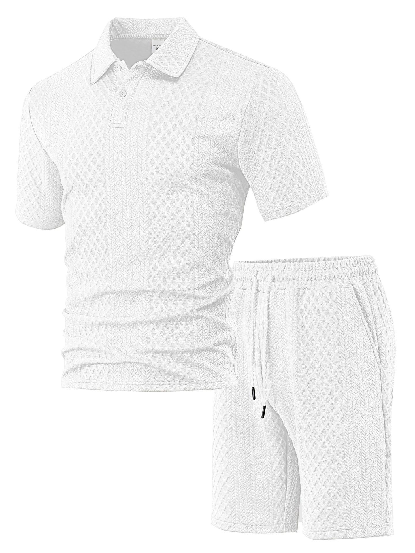 para hombre tejido de manga corta camisa polo set