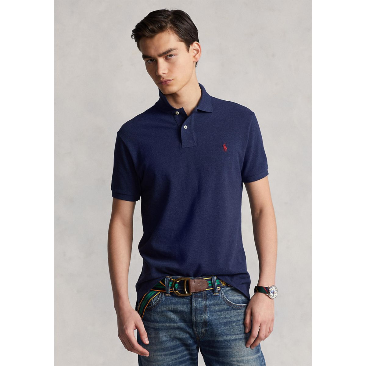 Classic Fit Mesh Polo Shirt - 4