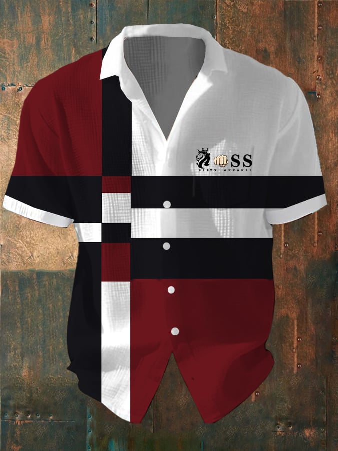 Camisa ejecutivo casual Contrast Waffle para hombre