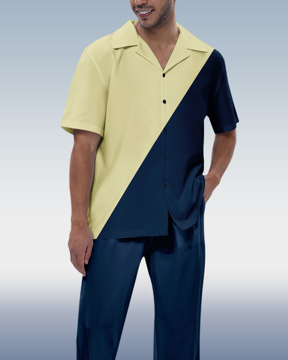 Rianmond Color estampado de manga corta Walking Suit 235 para hombre