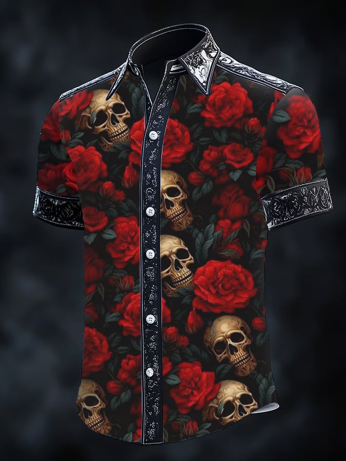 Camisa Gothic Dark de manga corta para hombre