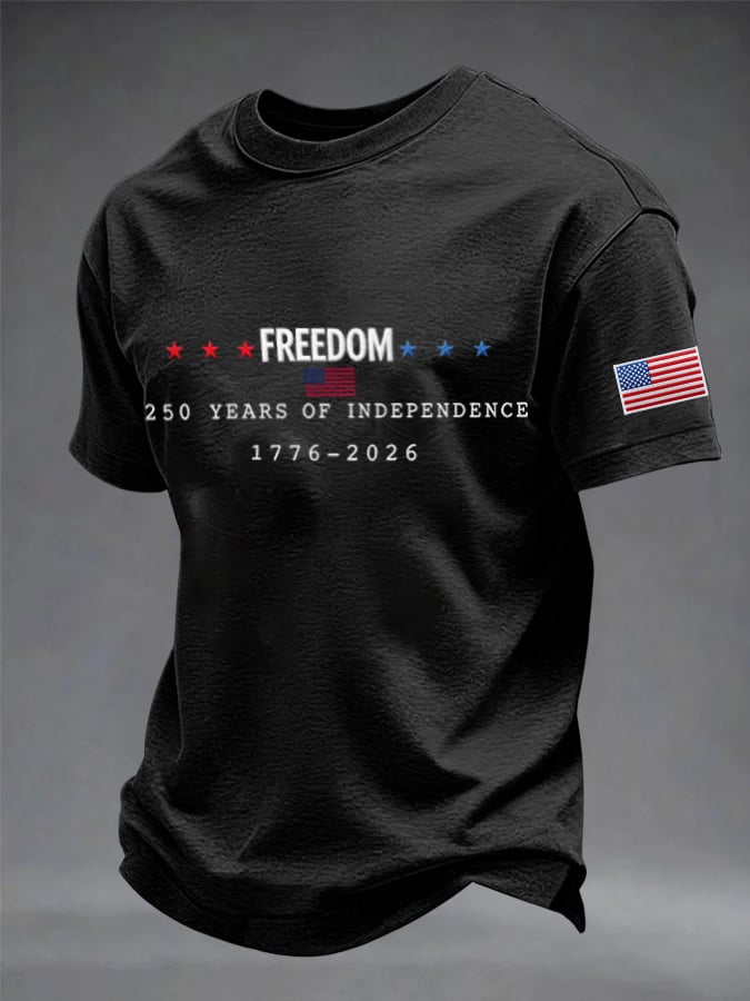 Camiseta 250 Years Of Independence estampado Round Neck para hombre