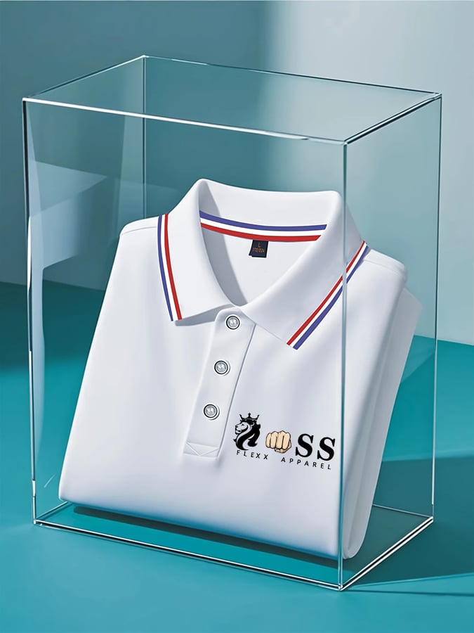 Camisa polo retro Letter Design estampado casual para hombre