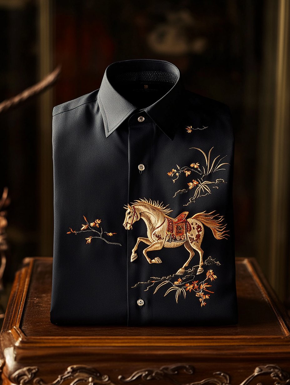 Camisa de lujo ejecutivo de manga larga para hombre