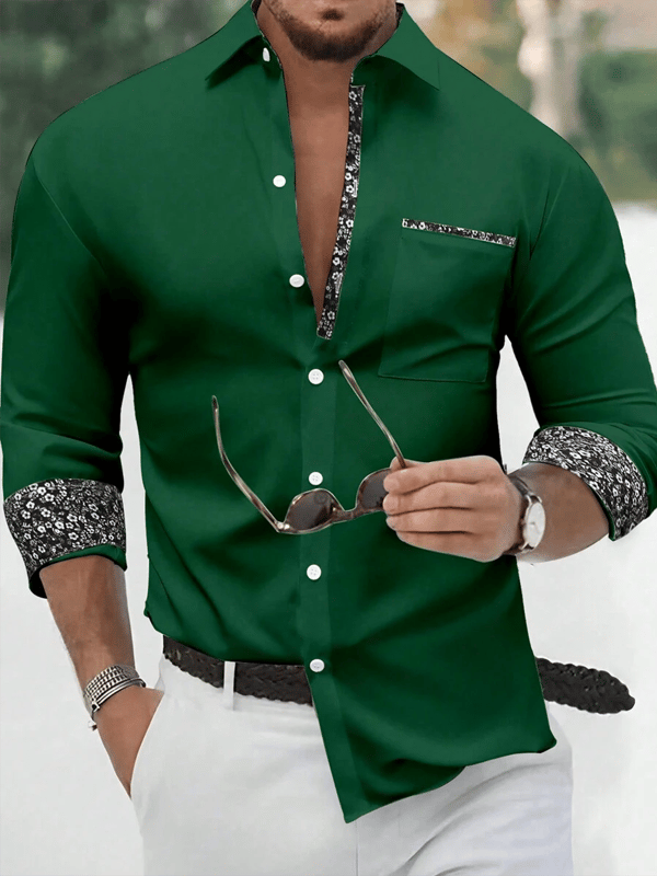 Camisa ejecutivo casual de manga larga para hombre