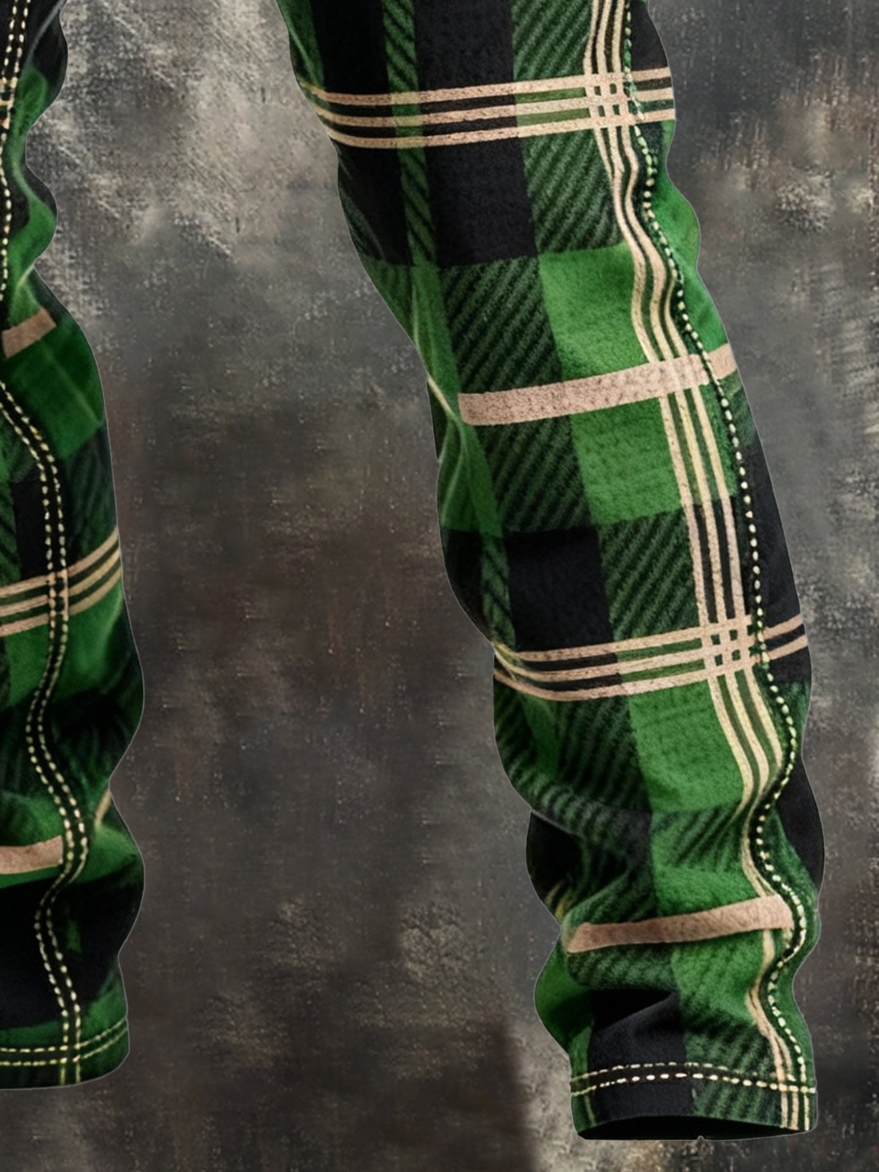 Pantalón retro en bloques de color desgastado bolsillo Cargo para hombre