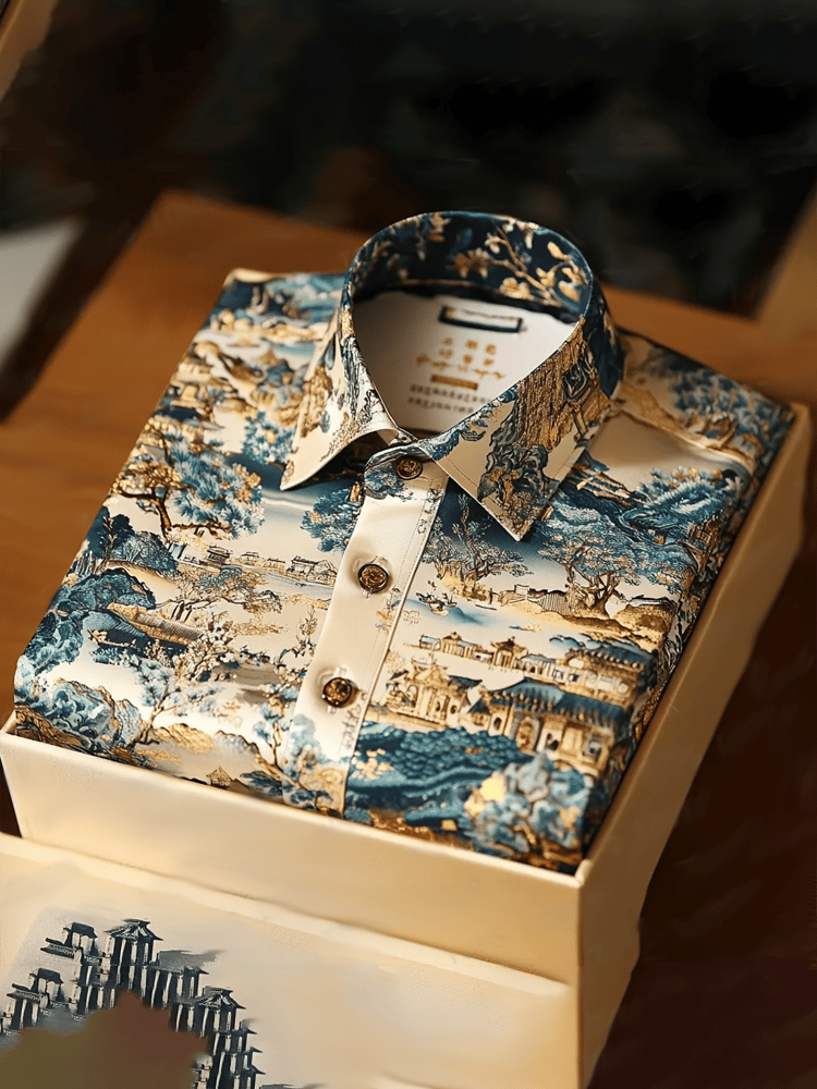 Camisa ejecutivo casual de manga larga para hombre