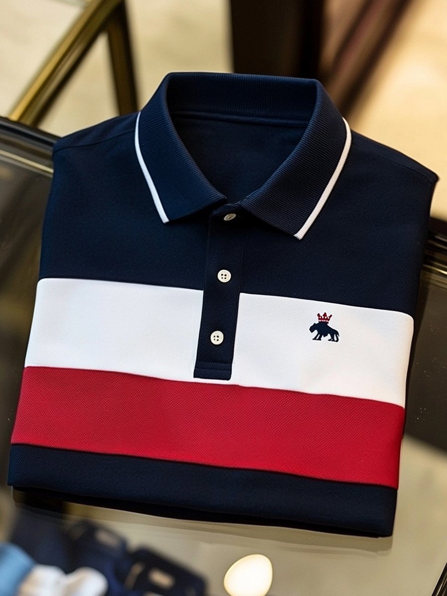 Camisa polo vintage ejecutivo de manga larga para hombre