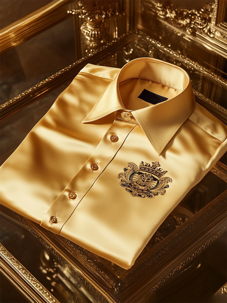 Camisa seda de lujo ejecutivo de manga larga para hombre