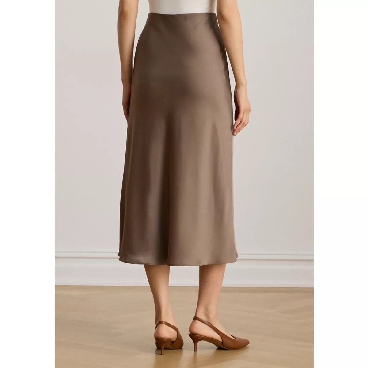 Women's Satin Charmeuse Midi Skirt - 2