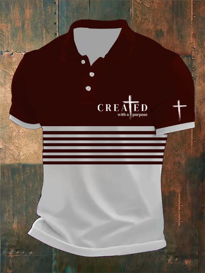 Camisa polo Faith casual rayas estampado Tops para hombre