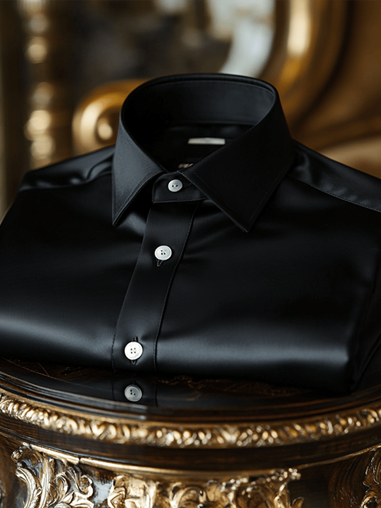 Camisa de lujo seda ejecutivo clásico de manga larga para hombre