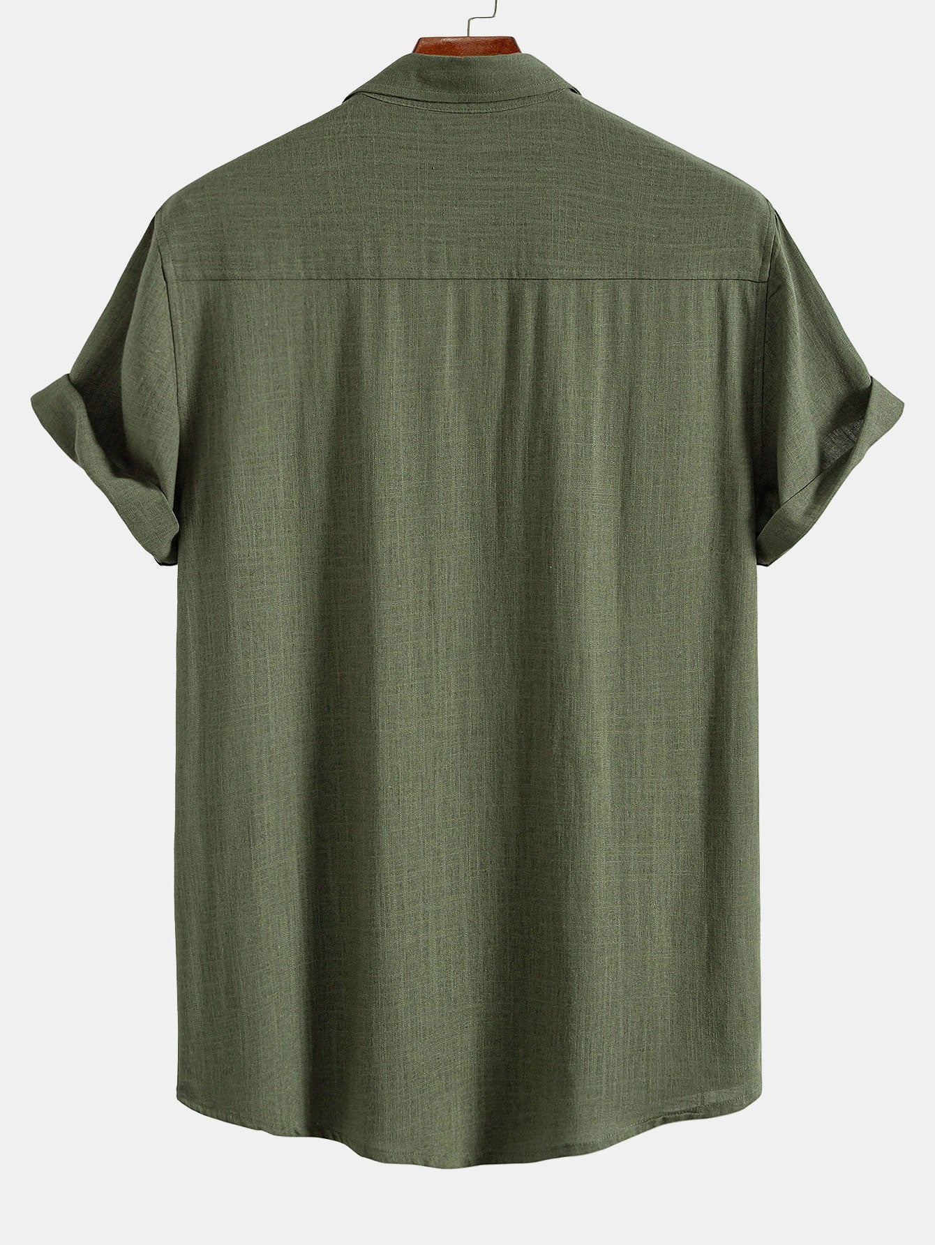Camisa de lino Rayon Blend Pocket Utility