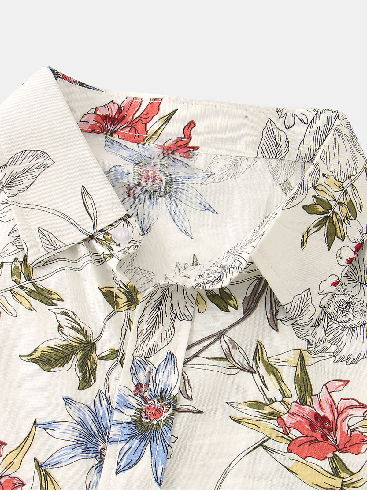 Camisa Summer floral vintage Hawaiian de manga corta para hombre