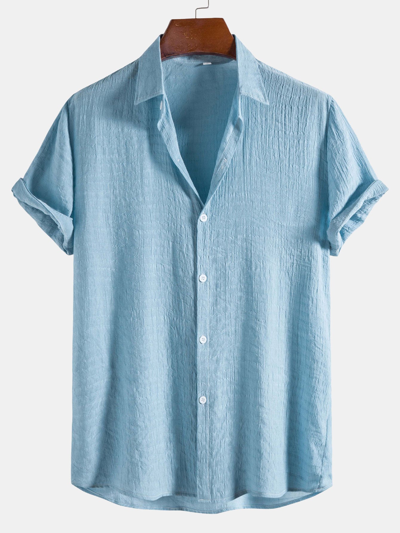 Camisa Textured Fabric de manga corta