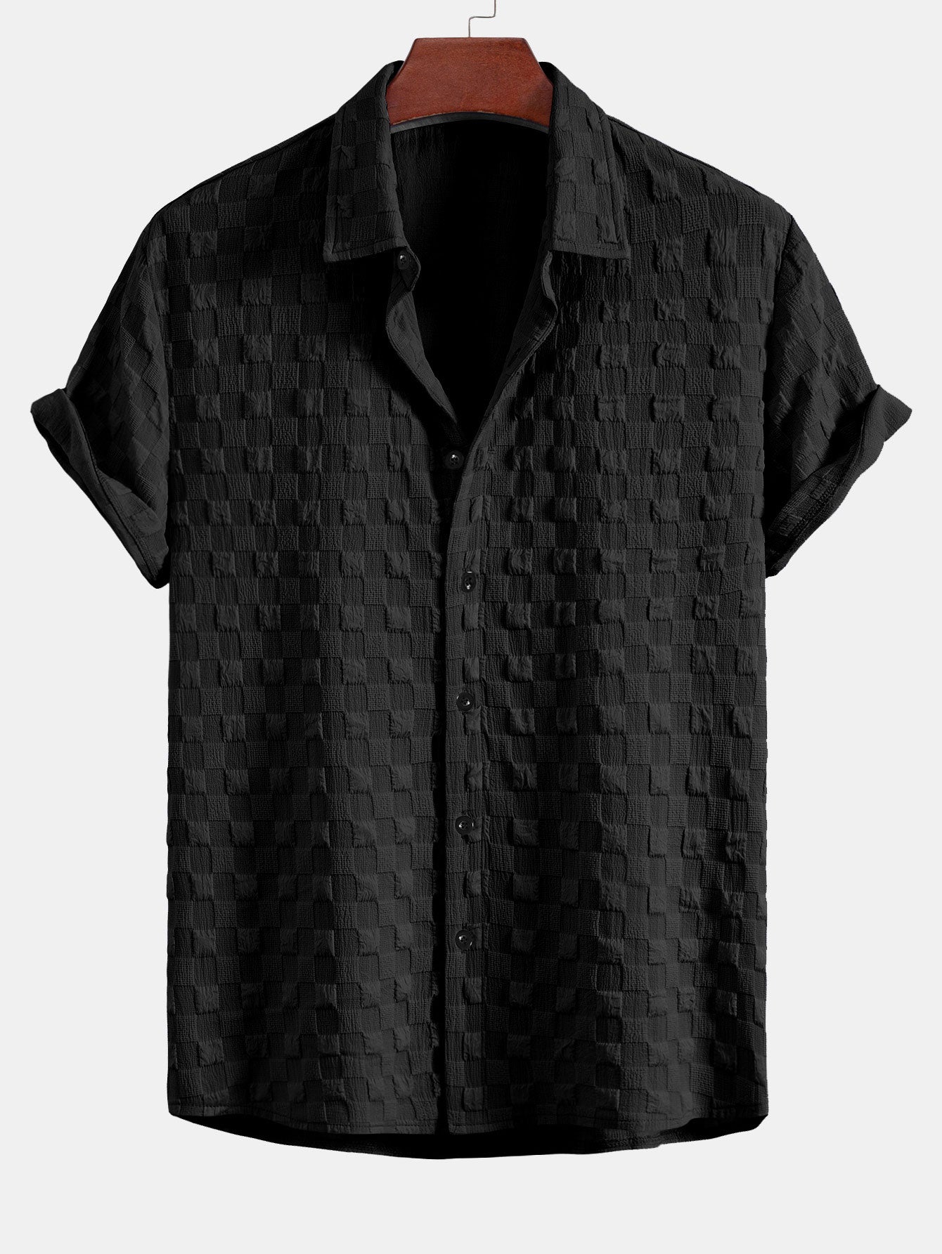 Camisa Checkerboard Textured Button Up