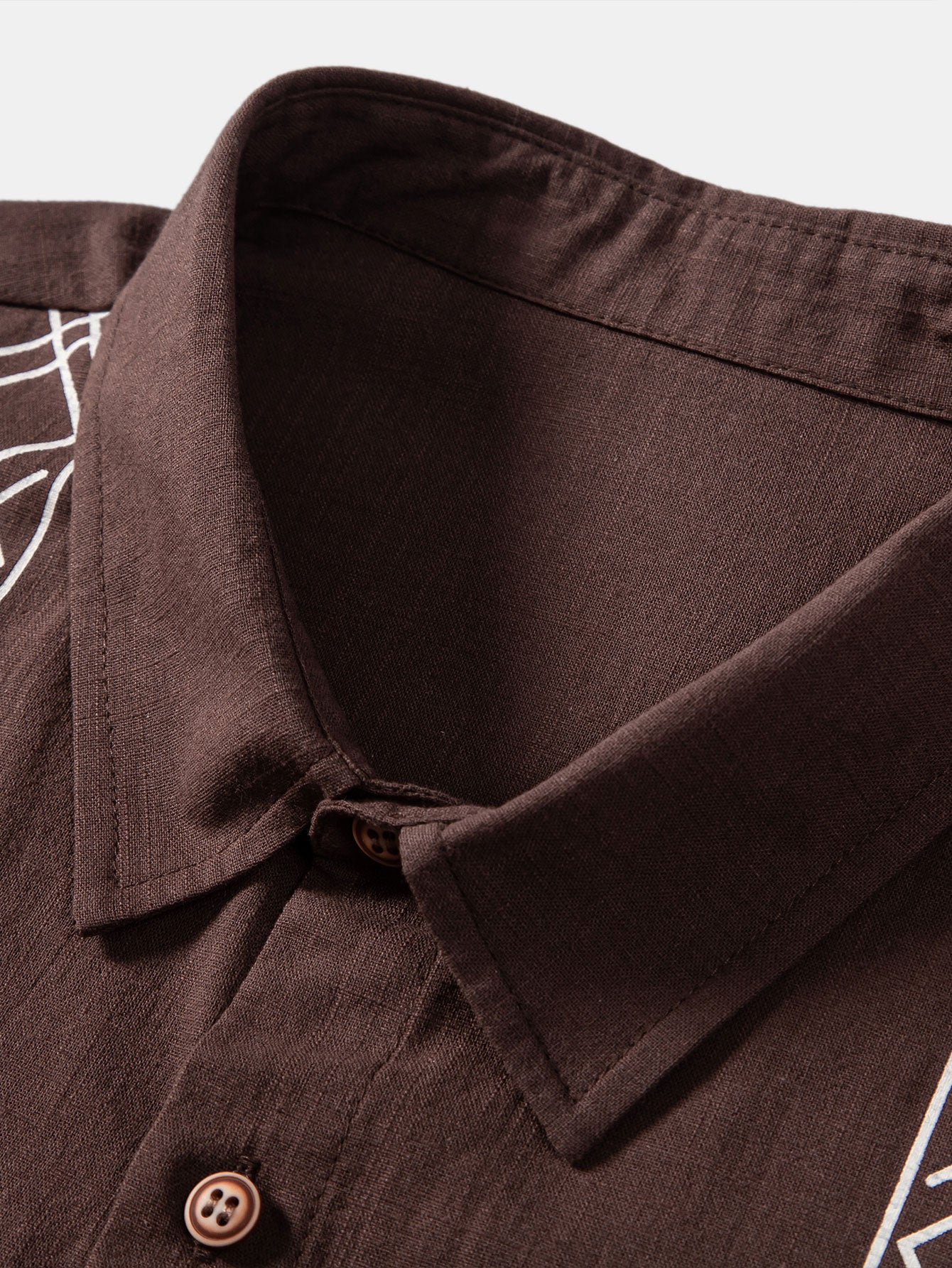 Camisa Geometric estampado de lino Look