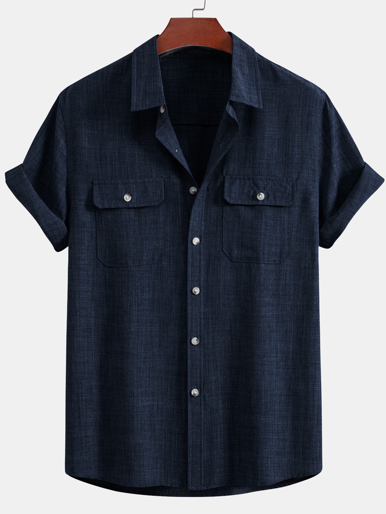 Camisa Textured Button Up With Two Pockets