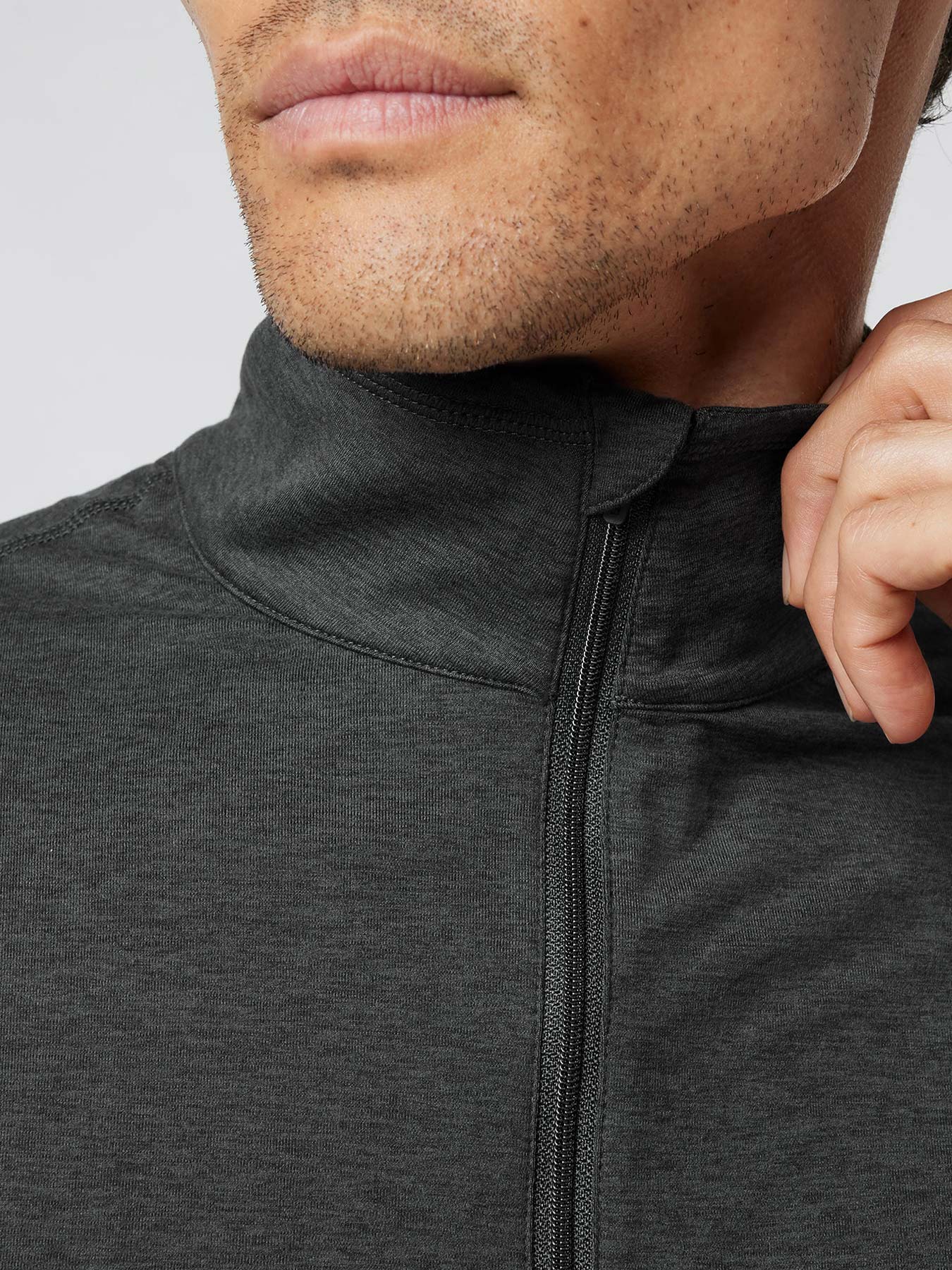 Velou Half Zip de manga larga Tee