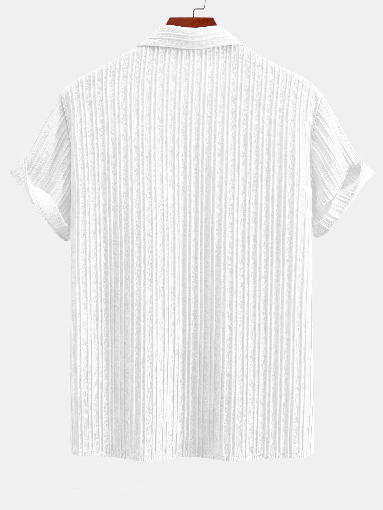 Textured Cuban Collar Pockecamiseta