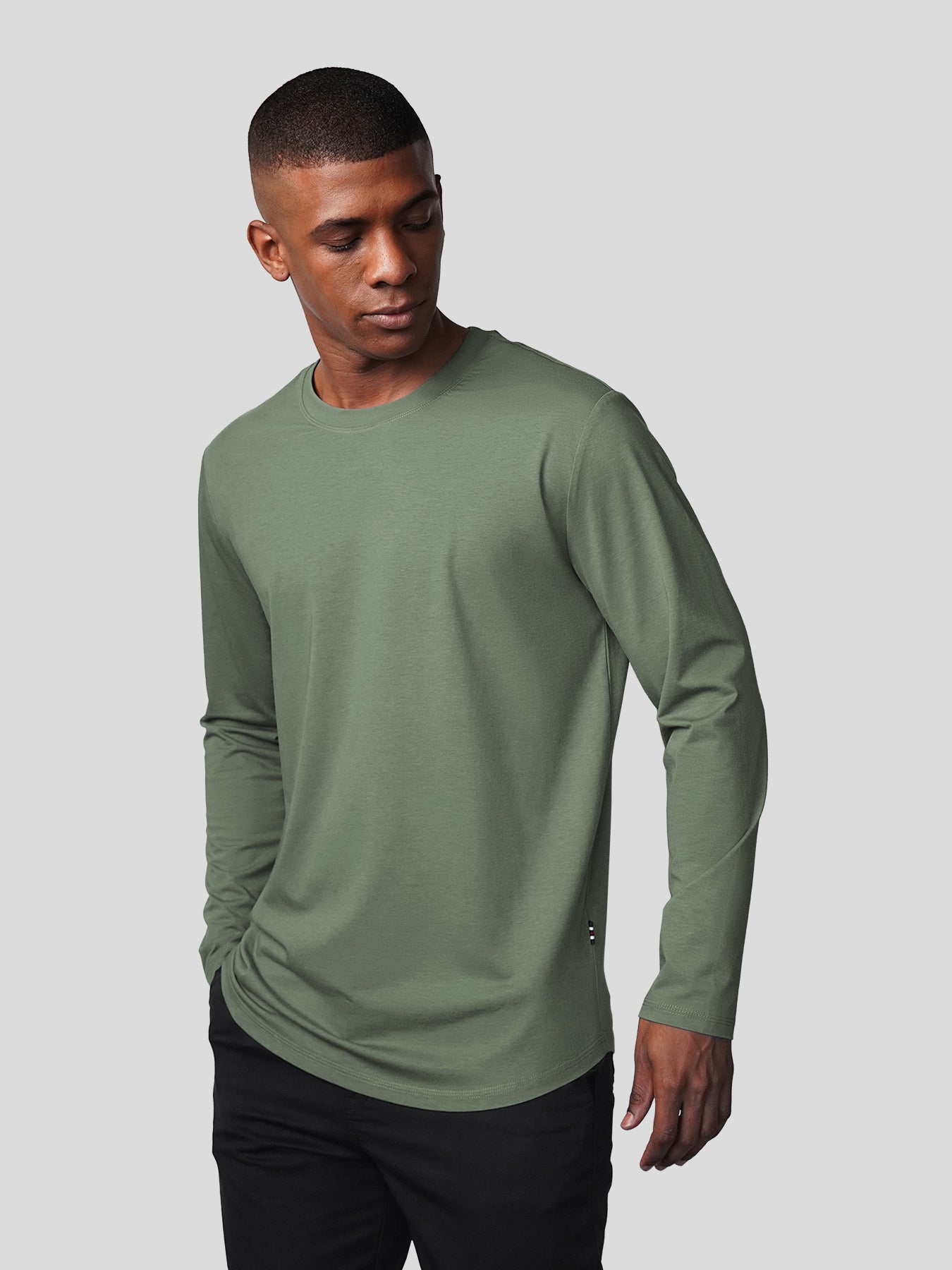 StaySmooth de manga larga Curve Hem Tee:clásico Fit