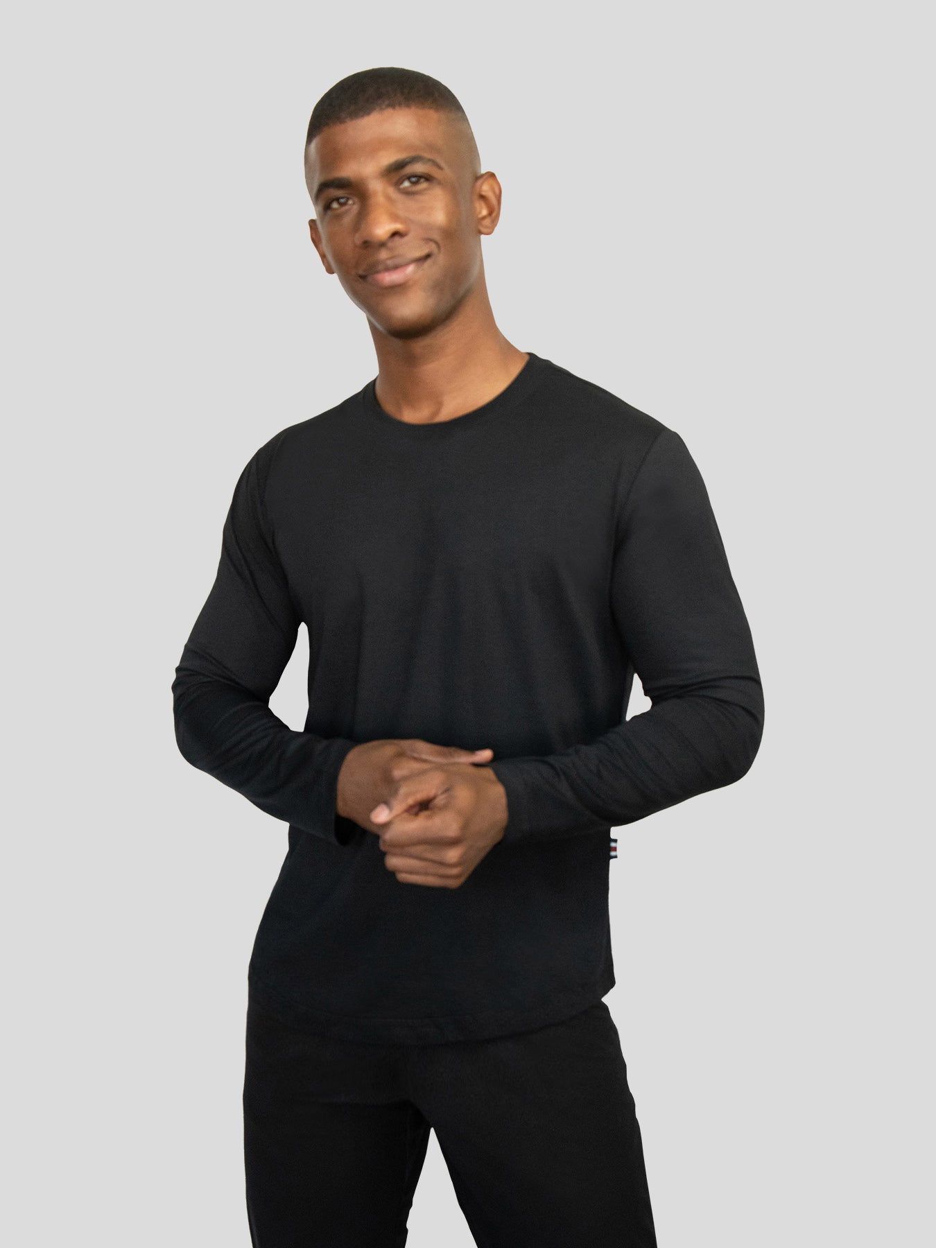 StaySmooth de manga larga Curve Hem Tee: de corte entallado