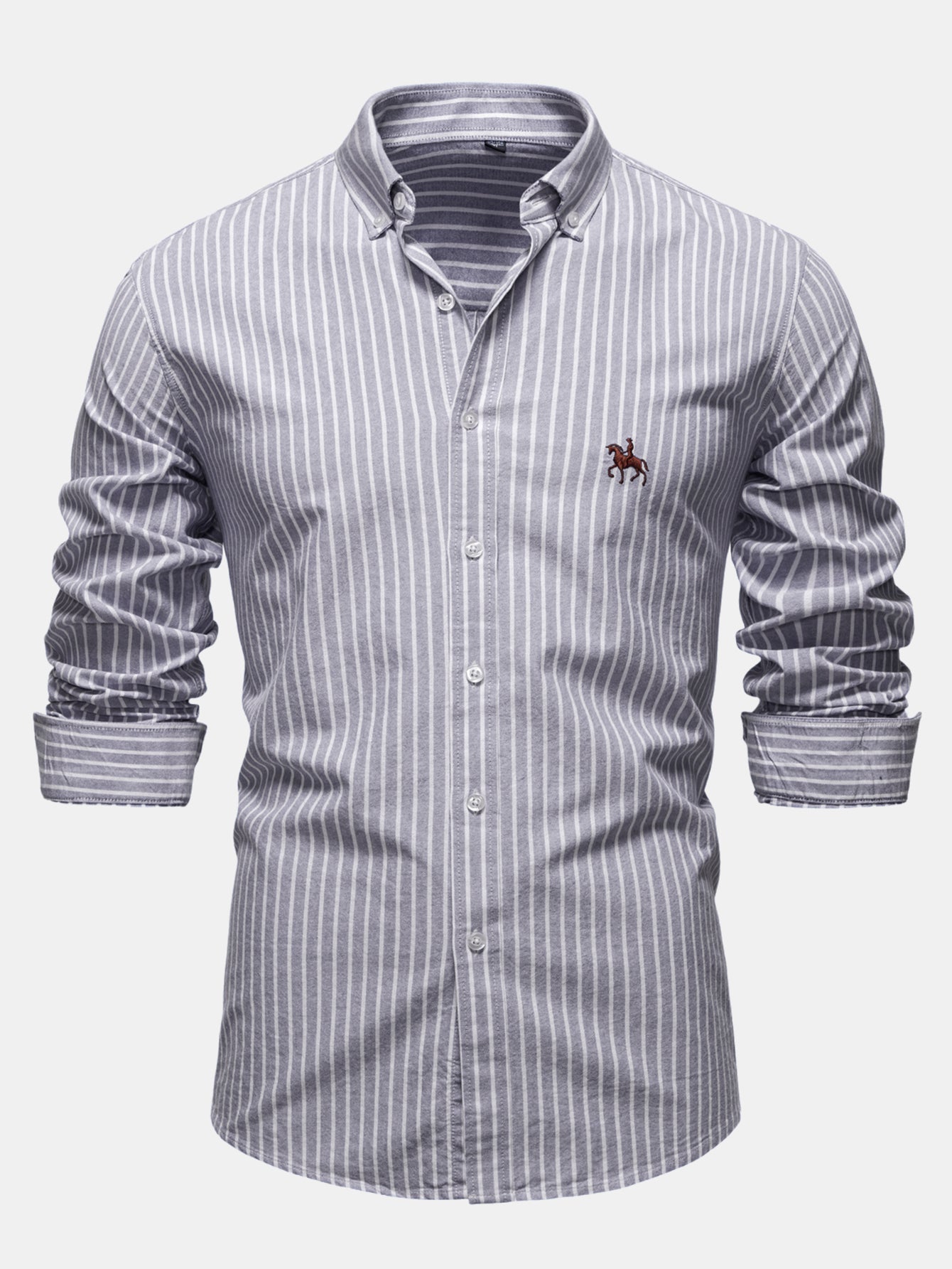 Camisa Cowboy Embroidery de algodón rayas