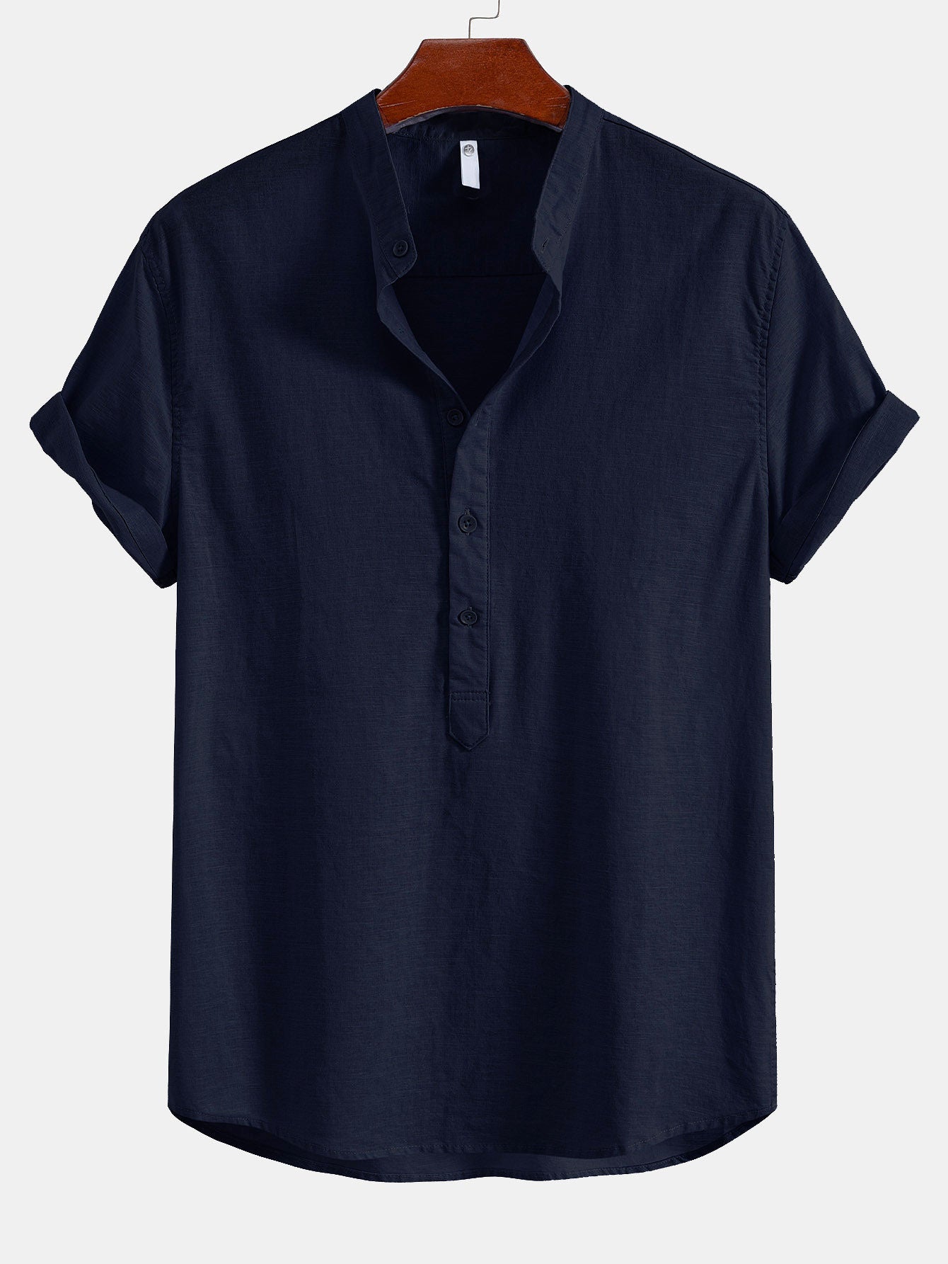 Camisa Half Open Collar de lino