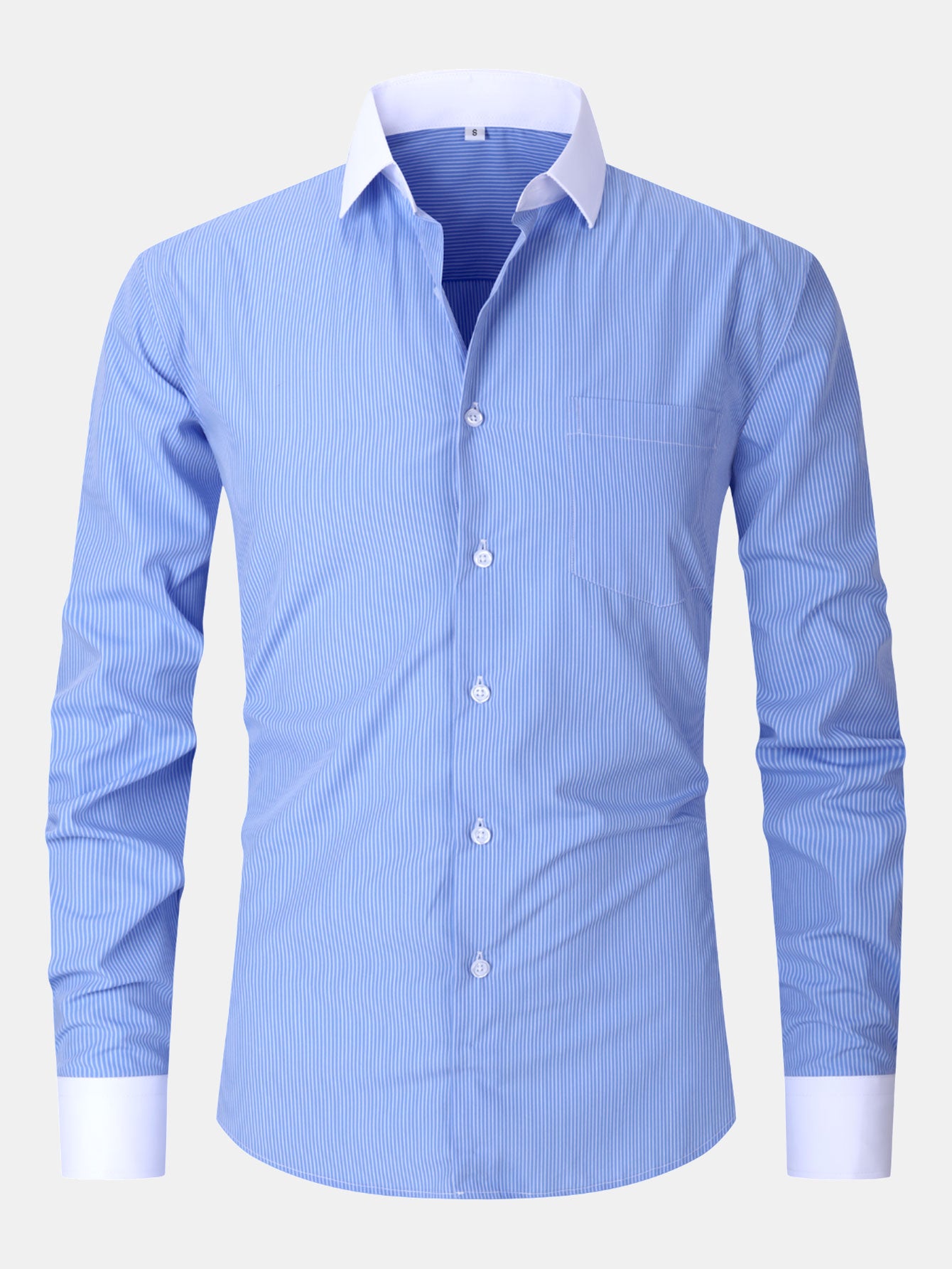 Camisa de vestir rayas Contrast Collar