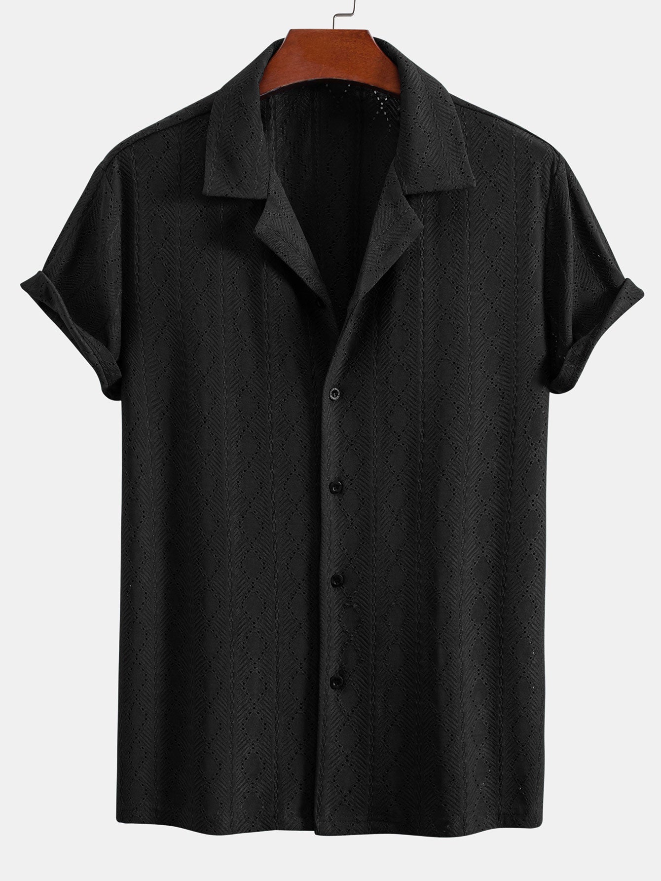 Camisa Muscle Fit Diamond Texture Cuban
