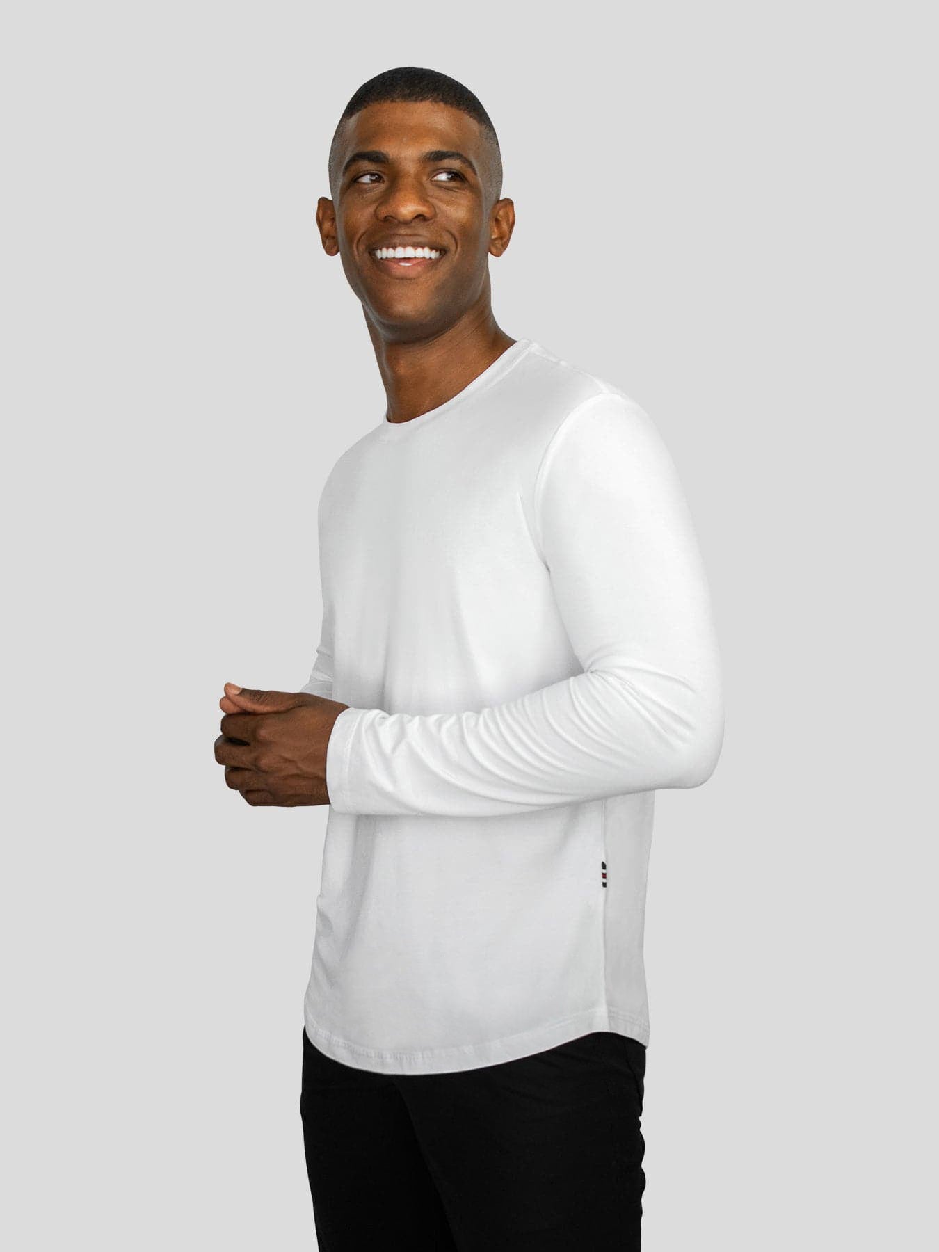 StaySmooth de manga larga Curve Hem Tee: de corte entallado