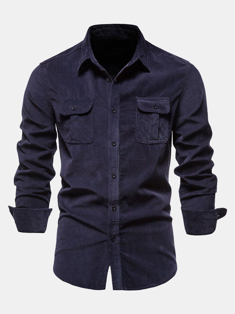 Camisa Regular Fit de algodón Corduroy With Pockets