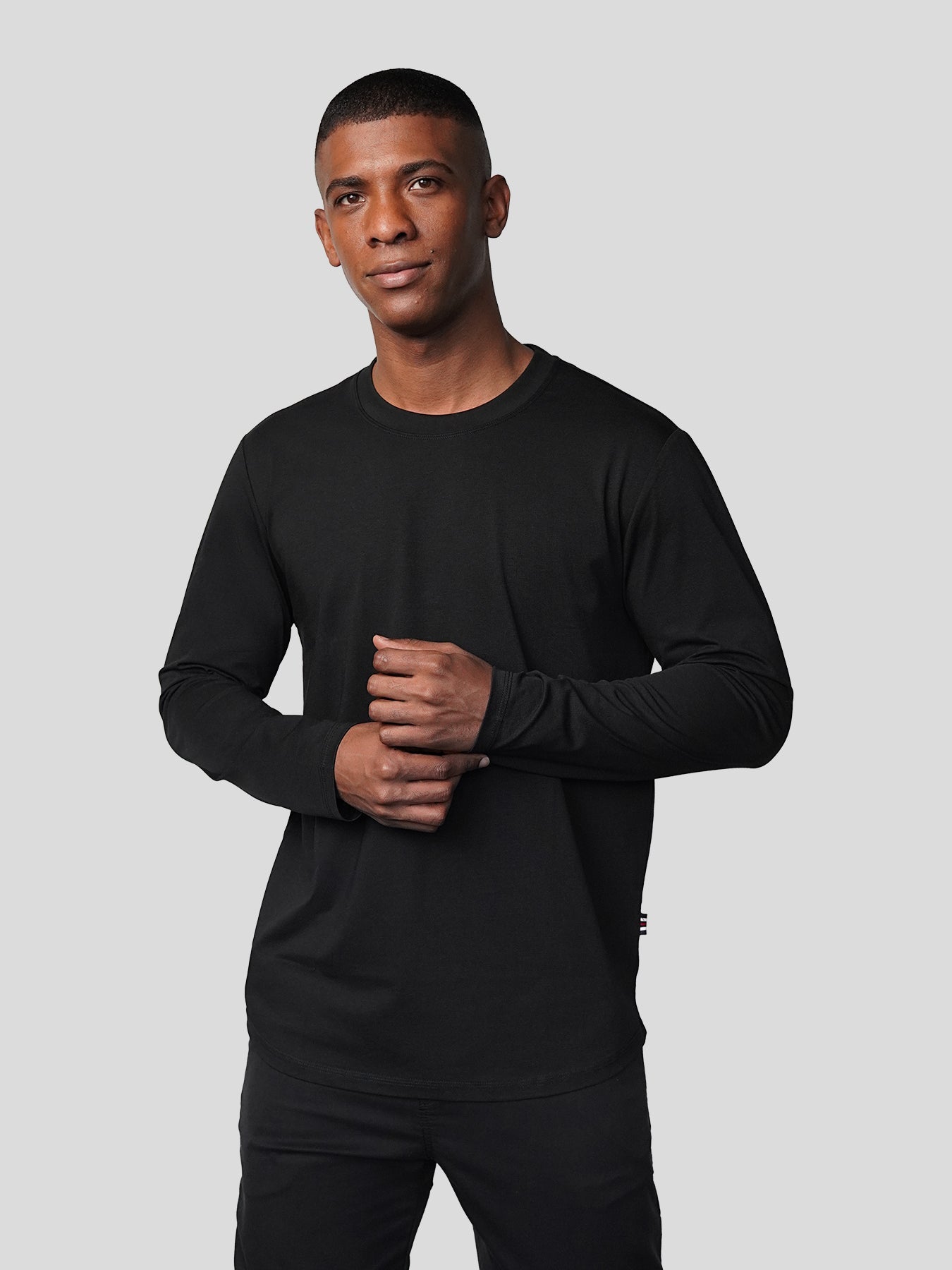 StaySmooth de manga larga Curve Hem Tee:clásico Fit